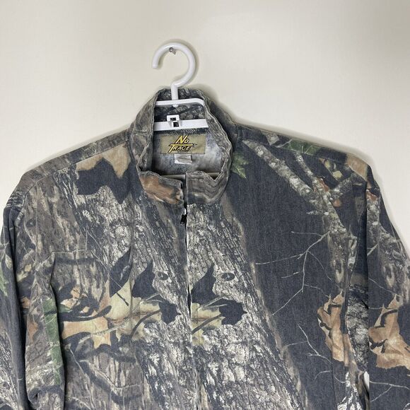 Vtg NO TRACE Men's Mossy Oak Break Up Camo‎ Bomber Utility Jacket Hunting Sz L - Picture 3 of 6